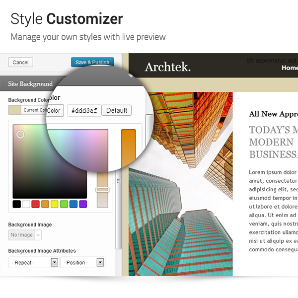 Archtek: Style Customizer - Manage your own styles with live preview