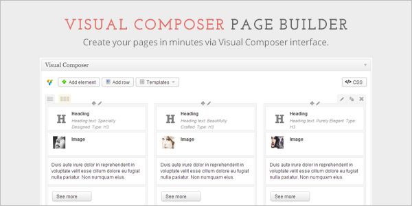 Visual Composer Page Builder - Create your pages in minutes via Visual Composer interface.